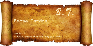 Bacsa Tardos névjegykártya